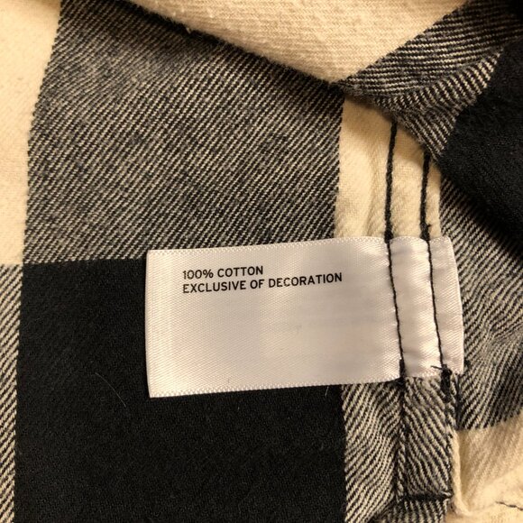 Duluth Women's Free Swingin Flannel Shirt Large Black White Goth Beetlejuice - Picture 10 of 10